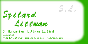 szilard littman business card